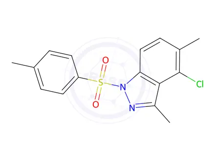Chemical structure of 4-chloro-3,5-dimethyl-1-tosyl-1H-indazole