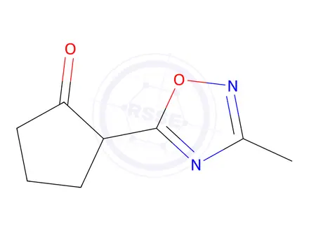 Chemical structure of 2-(3-methyl-1,2,4-oxadiazol-5-yl)cyclopentan-1-one
