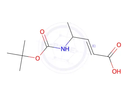 Chemical structure of (E)-4-((Tert-butoxycarbonyl)amino)pent-2-enoic acid