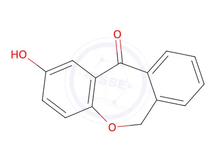 Chemical structure of 2-Hydroxydibenzo[b,e]oxepin-11(6H)-one