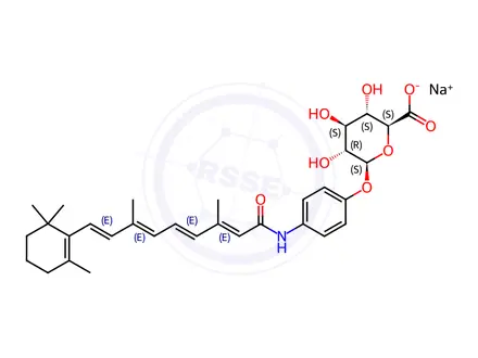 Chemical structure of Fenretinide Glucuronide Monosodium