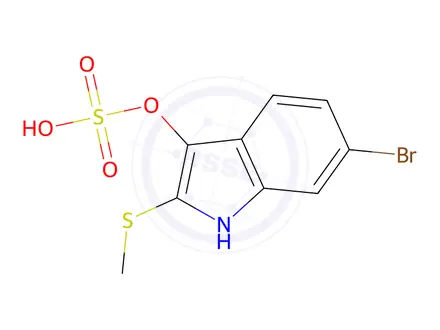 Chemical structure of 6-Bromo-2-(methylthio)-1H-indol-3-ol sulfate