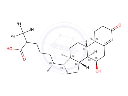 Chemical structure of 7α-Hydroxy-3-oxocholest-4-enoic acid-d3