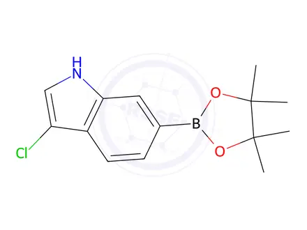 Chemical structure of 3-Chloro-6-(4,4,5,5-tetramethyl-[1,3,2]dioxaborolan-2-yl)-1H-indole