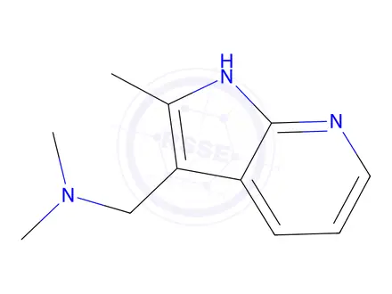 Chemical structure of N,N-Dimethyl(2-methyl-1H-pyrrolo[2,3-b]pyridin-3-yl)methanamine