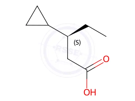 Chemical structure of (3S)-3-cyclopropylpentanoic acid