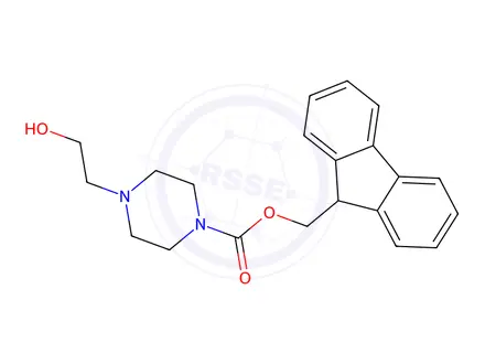 Chemical structure of 9H-fluoren-9-ylmethyl 4-(2-hydroxyethyl)piperazine-1-carboxylate