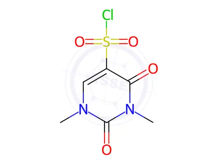 Chemical structure of 1,3-dimethyl-2,4-dioxo-1,2,3,4-tetrahydropyrimidine-5-sulfonyl chloride
