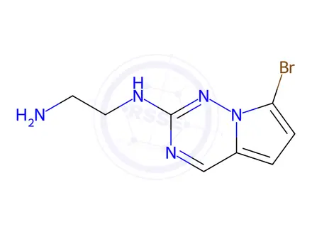 Chemical structure of N1-(7-bromopyrrolo[2,1-f][1,2,4]triazin-2-yl)ethane-1,2-diamine