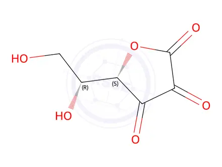 Chemical structure of Dehydro Ascorbic Acid (threo-2,3-Hexodiulosonic Acid, gama-lactone)