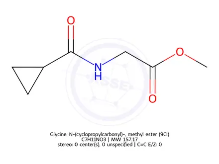 Chemical structure of Glycine, N-(cyclopropylcarbonyl)-, methyl ester (9CI)