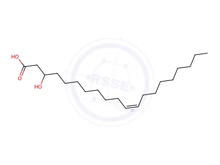 Chemical structure of (Z)-3-hydroxyicos-11-enoic acid