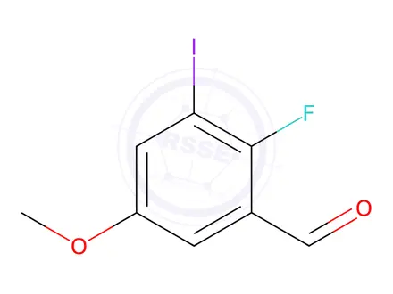 Chemical structure of 2-Fluoro-3-iodo-5-methoxybenzaldehyde