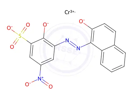 Chemical structure of [2-hydroxy-3-[(2-hydroxy-1-naphthyl)azo]-5-nitrobenzene-1-sulphonato(3-)]chromium