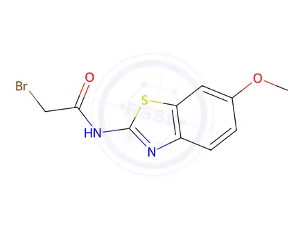 Chemical structure of 2-Bromo-N-(6-methoxy-1,3-benzothiazol-2-yl)acetamide