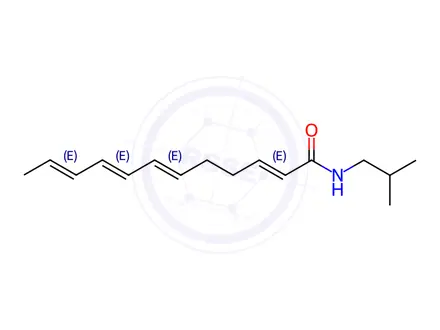 Chemical structure of (2E,6E,8E,10E)-N-Isobutyldodeca-2,6,8,10-tetraenamide