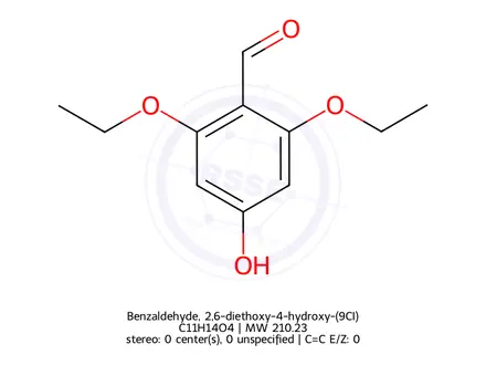 Chemical structure of Benzaldehyde, 2,6-diethoxy-4-hydroxy-(9CI)
