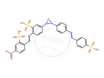 Chemical structure of 2-[2-(4-nitro-2-sulphophenyl)vinyl]-5-[[[(4-sulphophenyl)azo]phenyl]oxadiaziridin-4-yl]benzenesulphonic acid