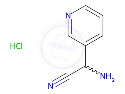 Chemical structure of 2-Amino-2-(pyridin-3-yl)acetonitrile Hydrochloride