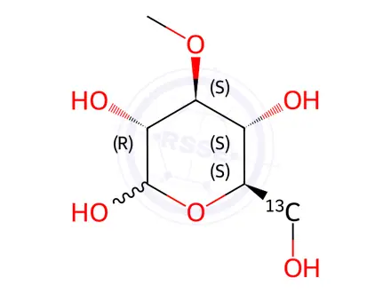 Chemical structure of 3-O-methyl-D-[6-13C]glucose