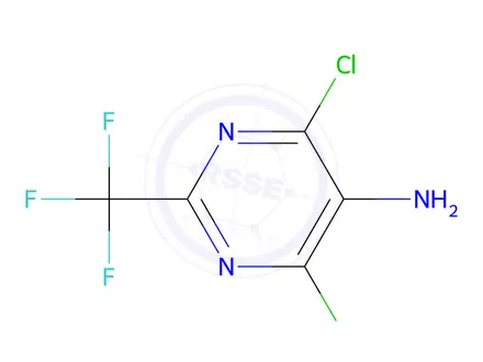 Chemical structure of 4,6-Dichloro-2-(trifluoromethyl)pyrimidin-5-amine