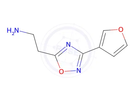 Chemical structure of 2-(3-(Furan-3-yl)-1,2,4-oxadiazol-5-yl)ethan-1-amine
