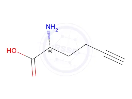 Chemical structure of (R)-2-aminohex-5-ynoic acid