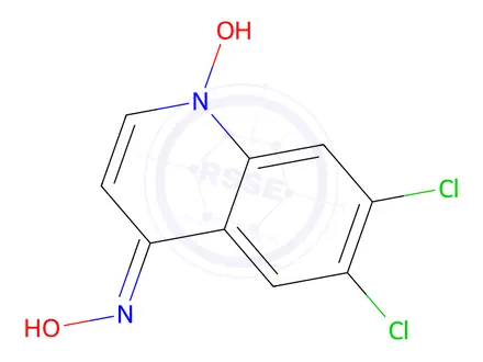 Chemical structure of 6,7-DICHLORO-4-HYDROXYLAMINOQUINOLINE1-OXIDE