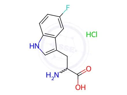 Chemical structure of 5-Fluoro D,L-Tryptophan Hydrochloride