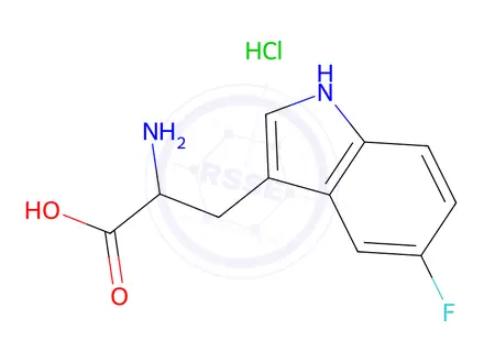 Chemical structure of 5-Fluoro D,L-Tryptophan Hydrochloride