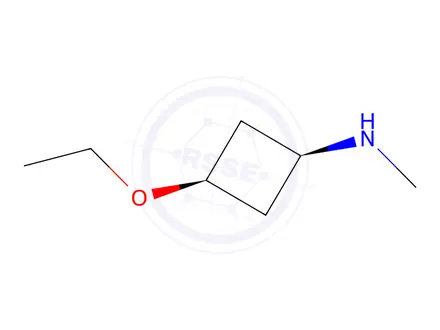 Chemical structure of (1S,3s)-3-ethoxy-N-methylcyclobutan-1-amine