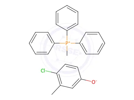 Chemical structure of methyltriphenylphosphonium, salt with p-chloro-m-cresol (1:1)