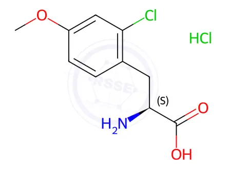 Chemical structure of (S)-2-Amino-3-(2-chloro-4-methoxyphenyl)propanoic acid Hydrochloride