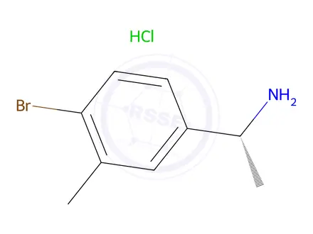 Chemical structure of (1r)-1-(4-Bromo-3-methylphenyl)ethan-1-amine hydrochloride