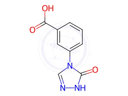 Chemical structure of Benzoic acid, 3-(1,5-dihydro-5-oxo-4H-1,2,4-triazol-4-yl)-