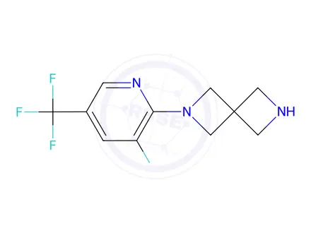 Chemical structure of 2-(3-Fluoro-5-(trifluoromethyl)pyridin-2-yl)-2,6-diazaspiro[3.3]Heptane