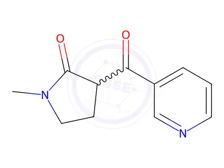 Chemical structure of (R,S)-1-Methyl-3-nicotinoylpyrrolidone
