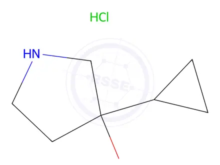 Chemical structure of 3-Cyclopropylpyrrolidin-3-ol hydrochloride