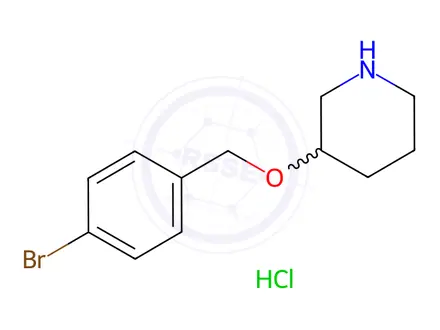 Chemical structure of 3-[(4-Bromobenzyl)oxy]piperidine hydrochloride
