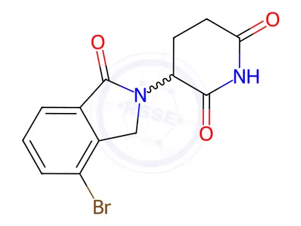 Chemical structure of 3-(4-bromo-1-oxoisoindolin-2-yl)piperidine-2,6-dione