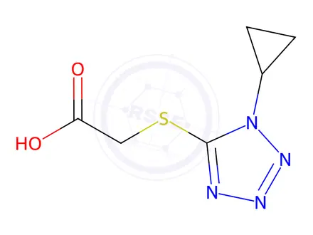 Chemical structure of [(1-cyclopropyl-1H-tetrazol-5-yl)thio]acetic acid