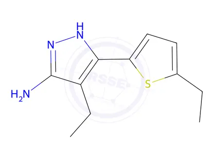 Chemical structure of 4-Ethyl-3-(5-ethylthiophen-2-yl)-1h-pyrazol-5-amine