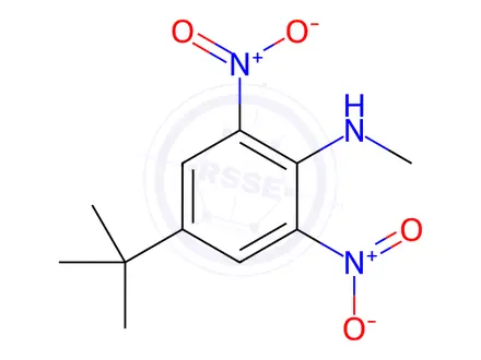 Chemical structure of 4-(1,1-Dimethylethyl)-N-methyl-2,6-dinitrobenzenamine