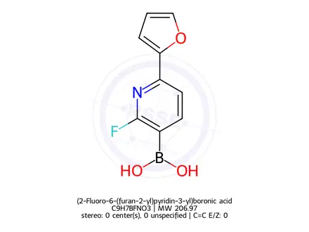Chemical structure of (2-Fluoro-6-(furan-2-yl)pyridin-3-yl)boronic acid