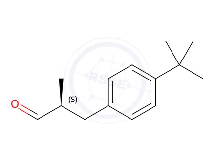 Chemical structure of (S)-2-Methyl-3-(4-tert-butylphenyl)propanal