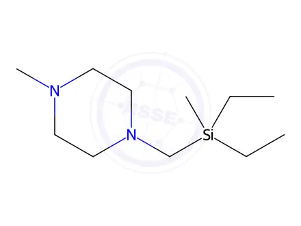 Chemical structure of Piperazine, 1-[(diethylmethylsilyl)methyl]-4-methyl-(8CI)