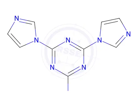Chemical structure of 4,6-Di-1H-imidazol-1-yl-N,N-dimethyl-1,3,5-triazin-2-amine