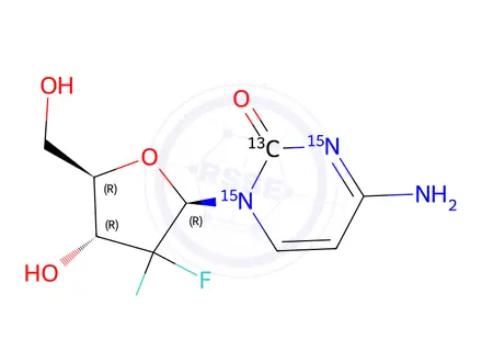 Chemical structure of Gemcitabine-13C,15N2