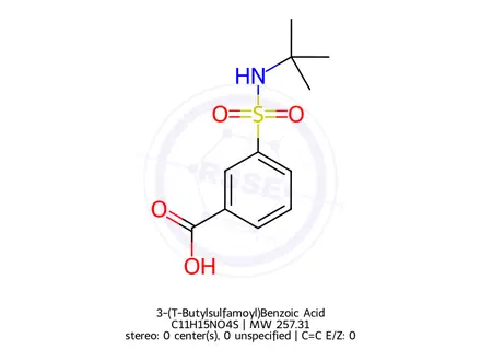 Chemical structure of 3-[(tert-Butylamino)sulfonyl]benzoic Acid