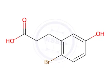 Chemical structure of 3-(2-Bromo-5-hydroxy-phenyl)-propionic acid